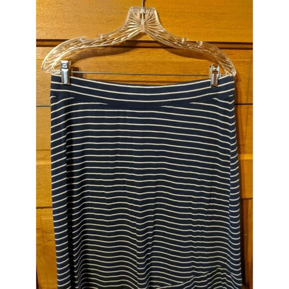 Sonoma Size S Maxi Skirt Blue White Striped Long Modest - Picture 3 of 6